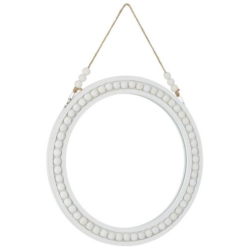 12in Round Beaded Hanging Wall Mirror
