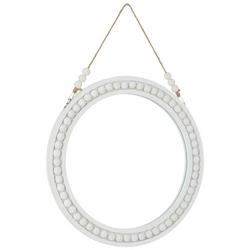 12in Round Beaded Hanging Wall Mirror