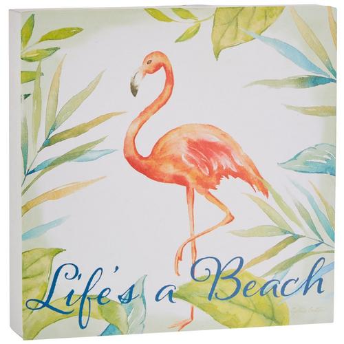 Fancy That 6x6 Lifes A Beach Flamingo Wall