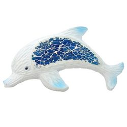 Coastal Home Mosaic Dolphin Resin Figurine