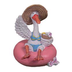 6in Resin Pelican and Pool Float Figurine