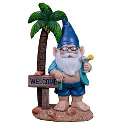 9in Resin Welcome Gnome Figurine