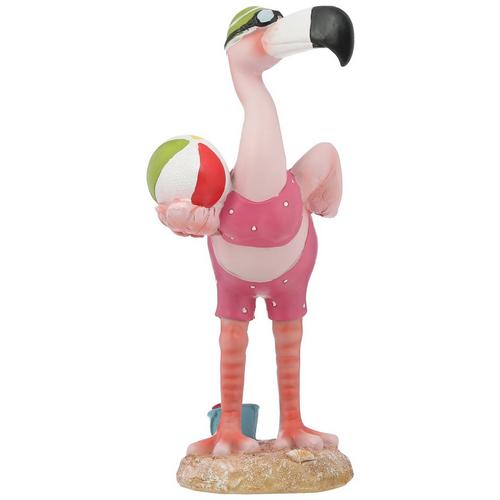 Coastal Home 12in Resin Beach Flamingo Figurine