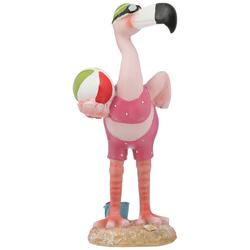 12in Resin Beach Flamingo Figurine