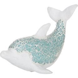 Coastal Home Resin Dolphin Mosaic Figurine