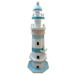 15in Striped Lighthouse Figurine