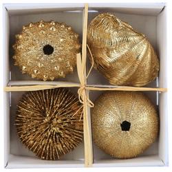 4 Pk. Gold Resin Shell and Urchin Decor