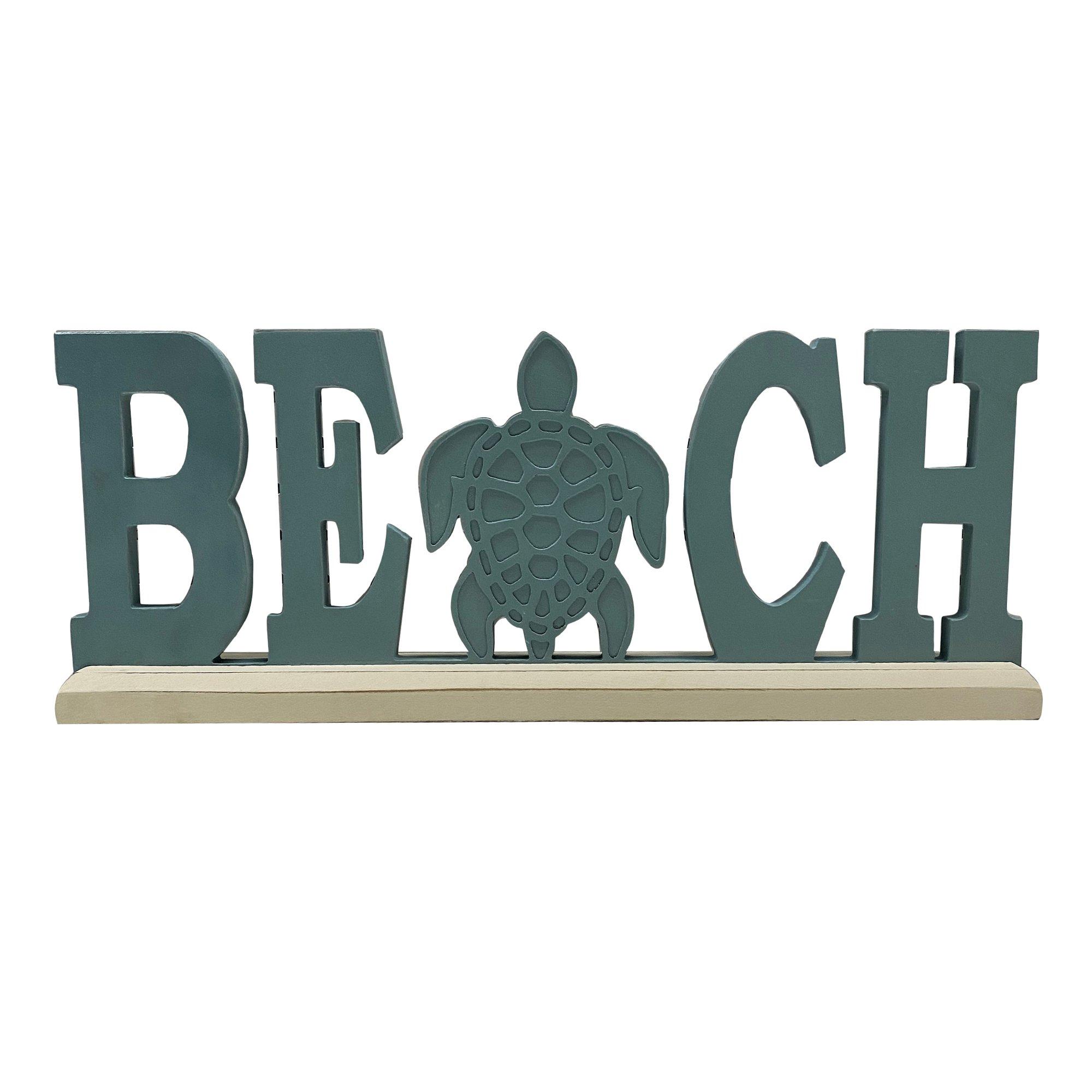 Beach Block Turtle Tabletop Decor