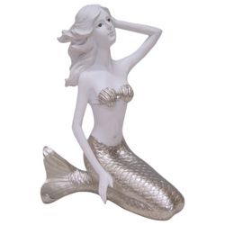 Coastal Home Large Sitting Mermaid Figurine