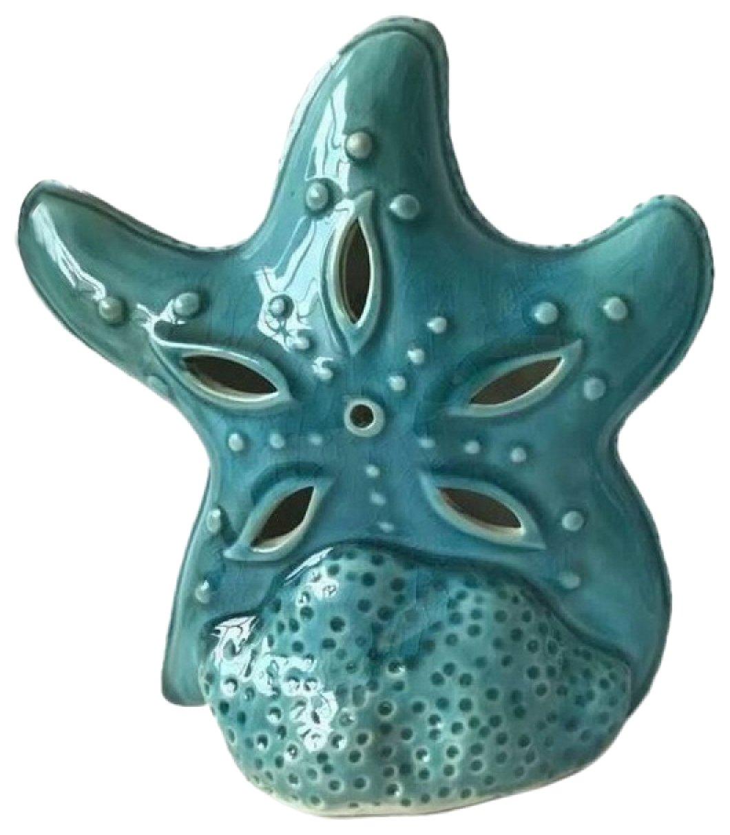 Coastal Home Ceramic LED Starfish On Rock