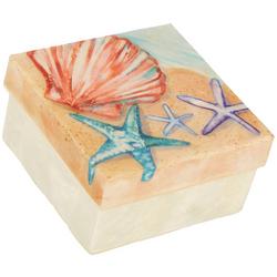 Starfish Capiz Shell Square Decorative Box
