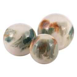 3 Pc Abstract Painted Orb Decor