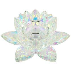 8in Rainbow Crystal Lotus Candle Holder