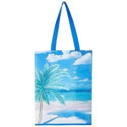 Palm Tree Print Shopping Tote Bag