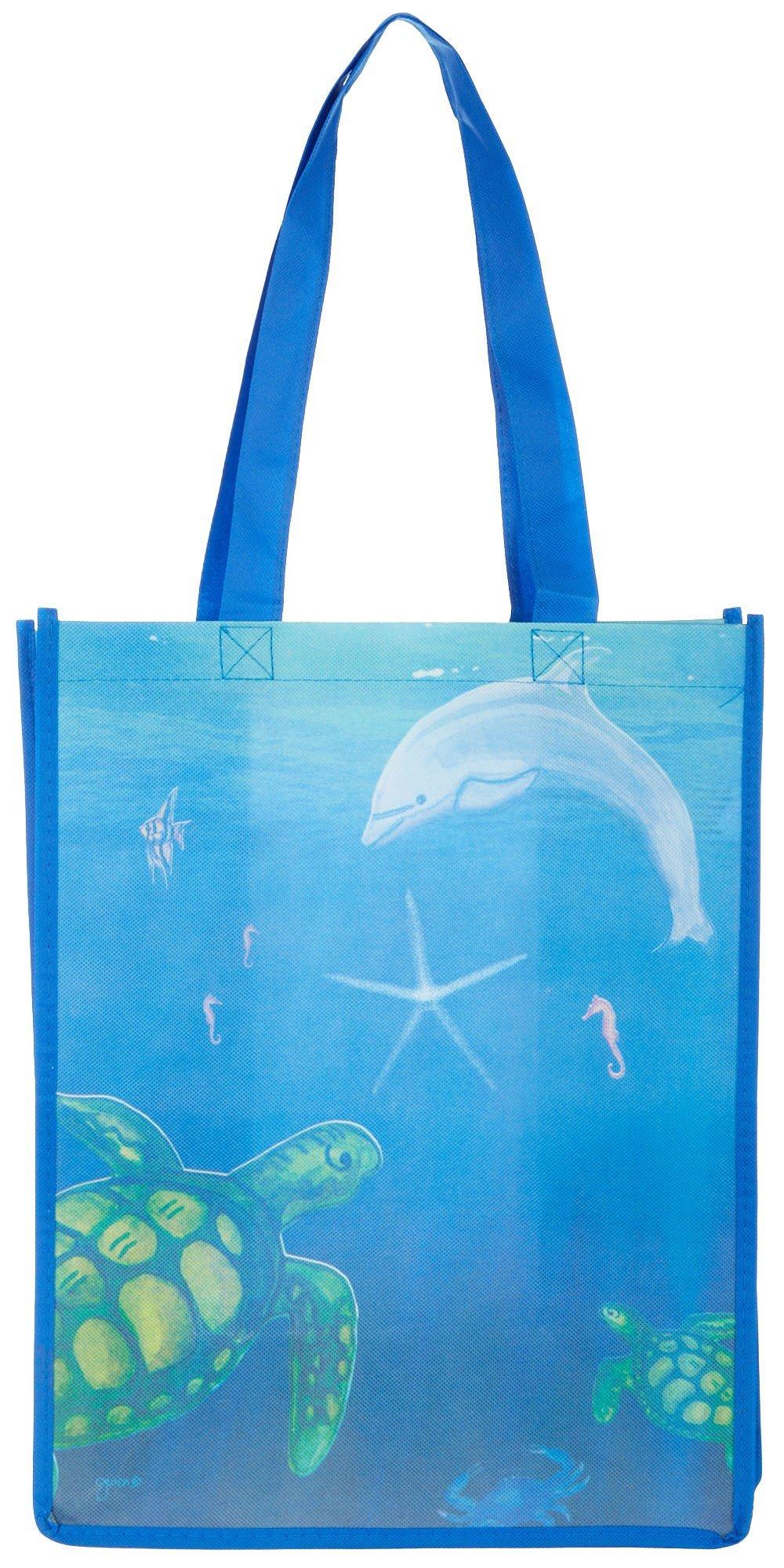 Sea Life Print Shopping Tote Bag