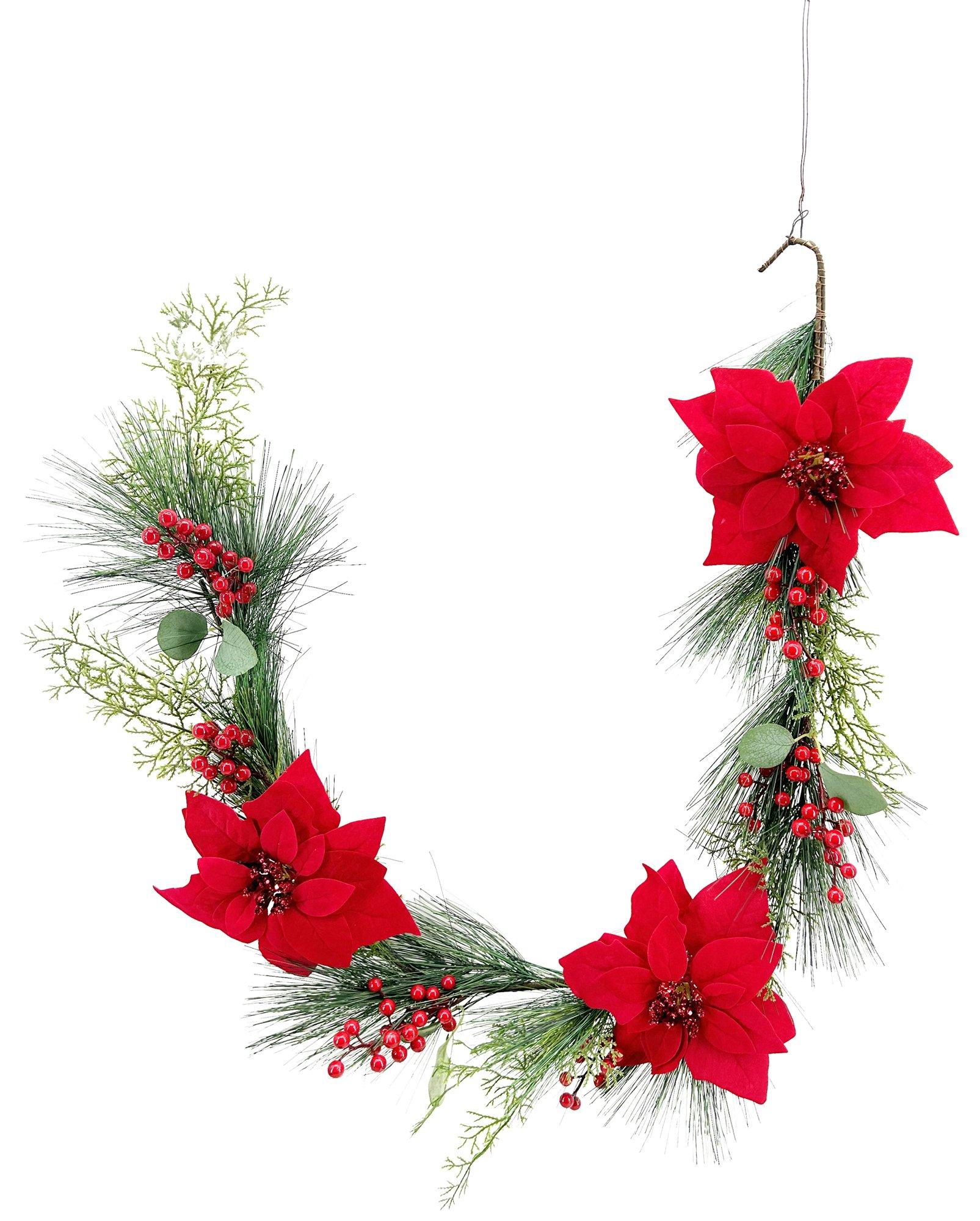 60'' Poinsettia Garland