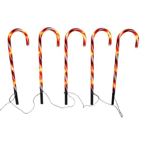 20.5 inches H 5 Pc. Led Candy Cane