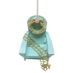 Light Blue Chair with Wreath Ornament