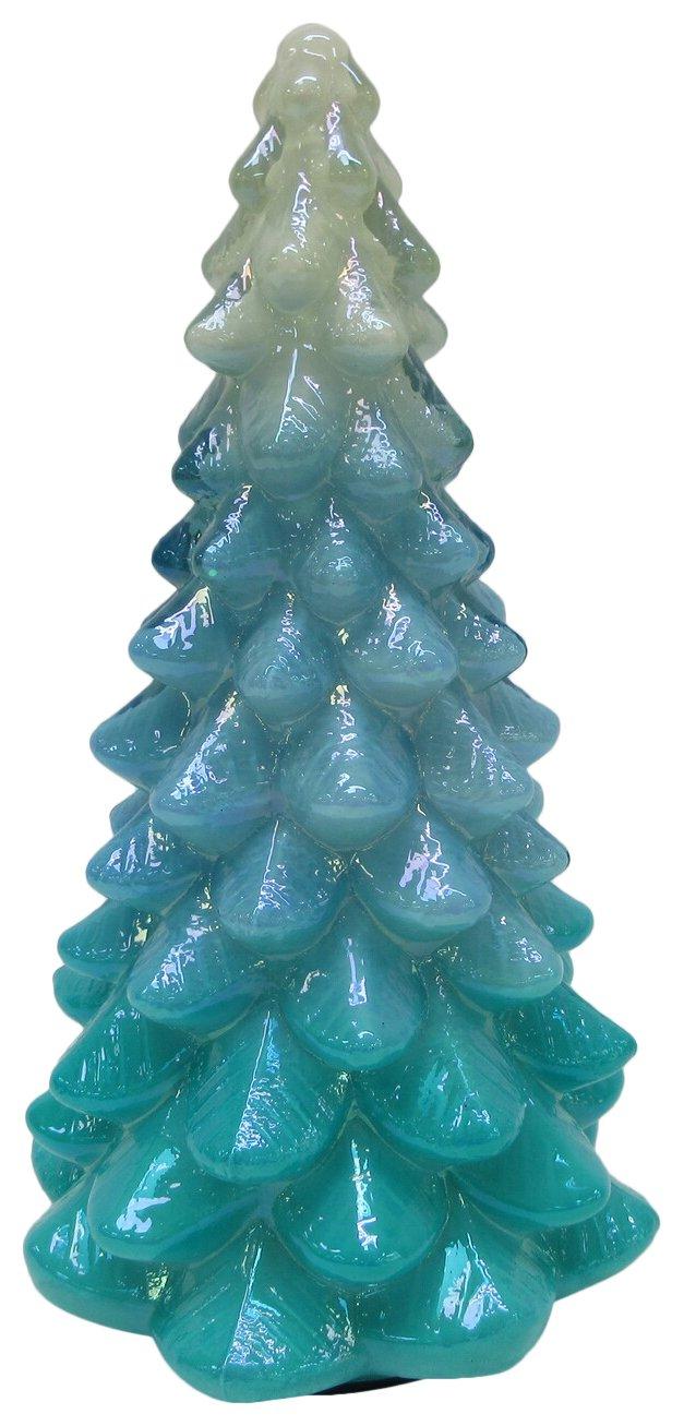 9 In. Ombre Glass Tree Tabletop Decor