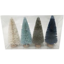5 in.Hand Made 4 Pc. Set Sisal Boxed Christmas Tree