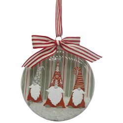 Brighten the Season Glass Disc Gnome Ornament