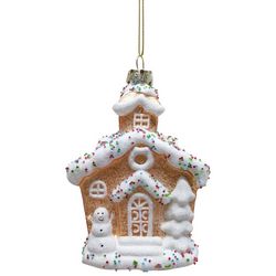 Brighten the Season Gingerbread House Glass Ornament