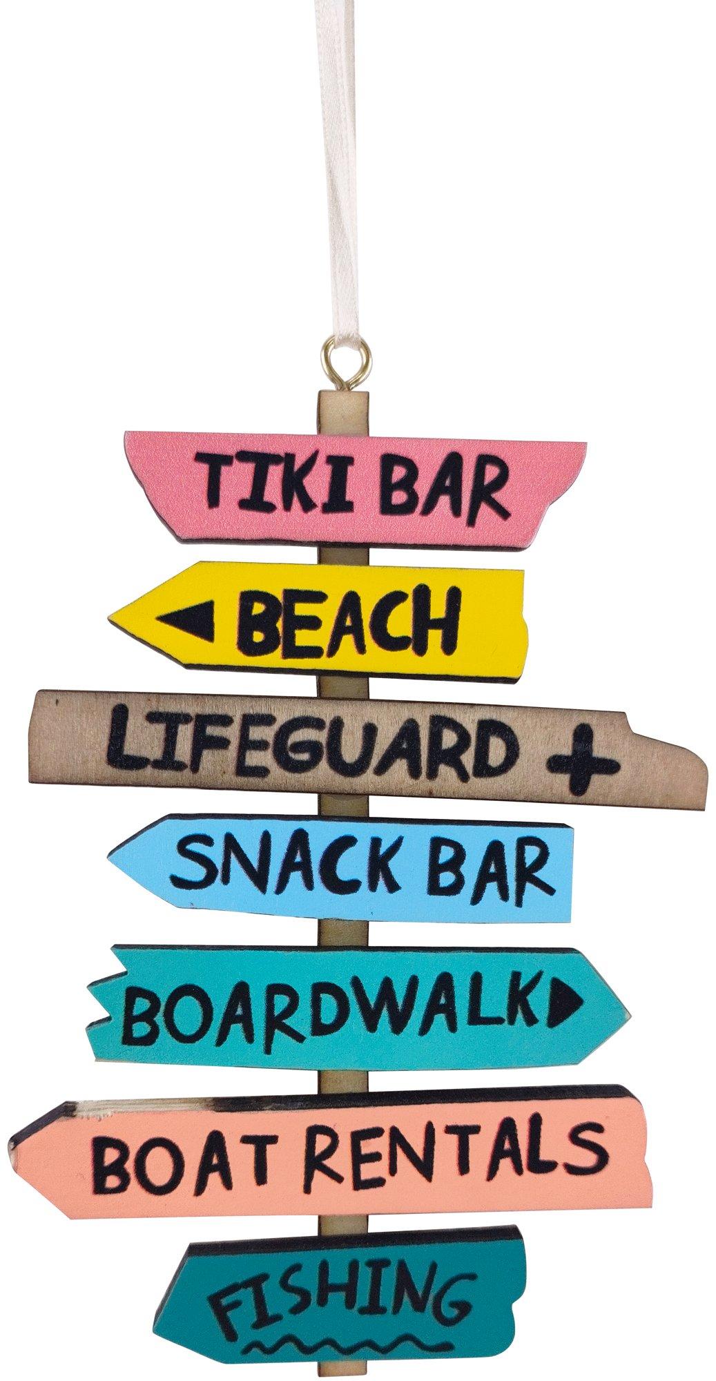 Beach Sign Christmas Ornament