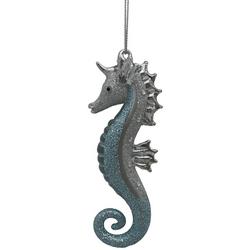 4.5 in H. Blue Silver Seahorse Christmas Ornaments