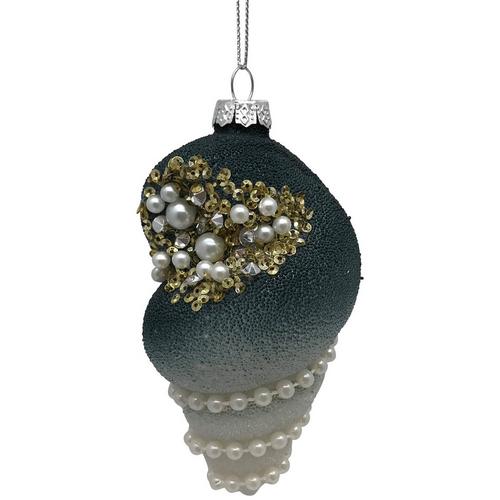 3 in. H. Ombre Glass Conch Christmas Ornaments