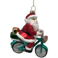 5.25 In. Biking Santa Holiday Ornament