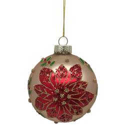 3 In. Poinsettia Holiday Ornament