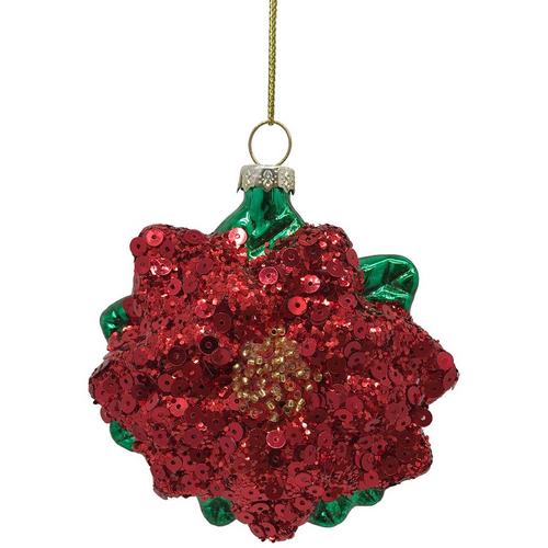 Brighten The Season 3.75 In. Poinsettia Holiday Ornament