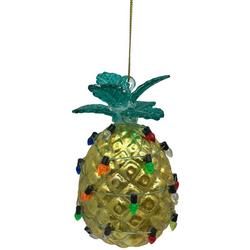 Glass Pineapple W/ Bulb Ornament