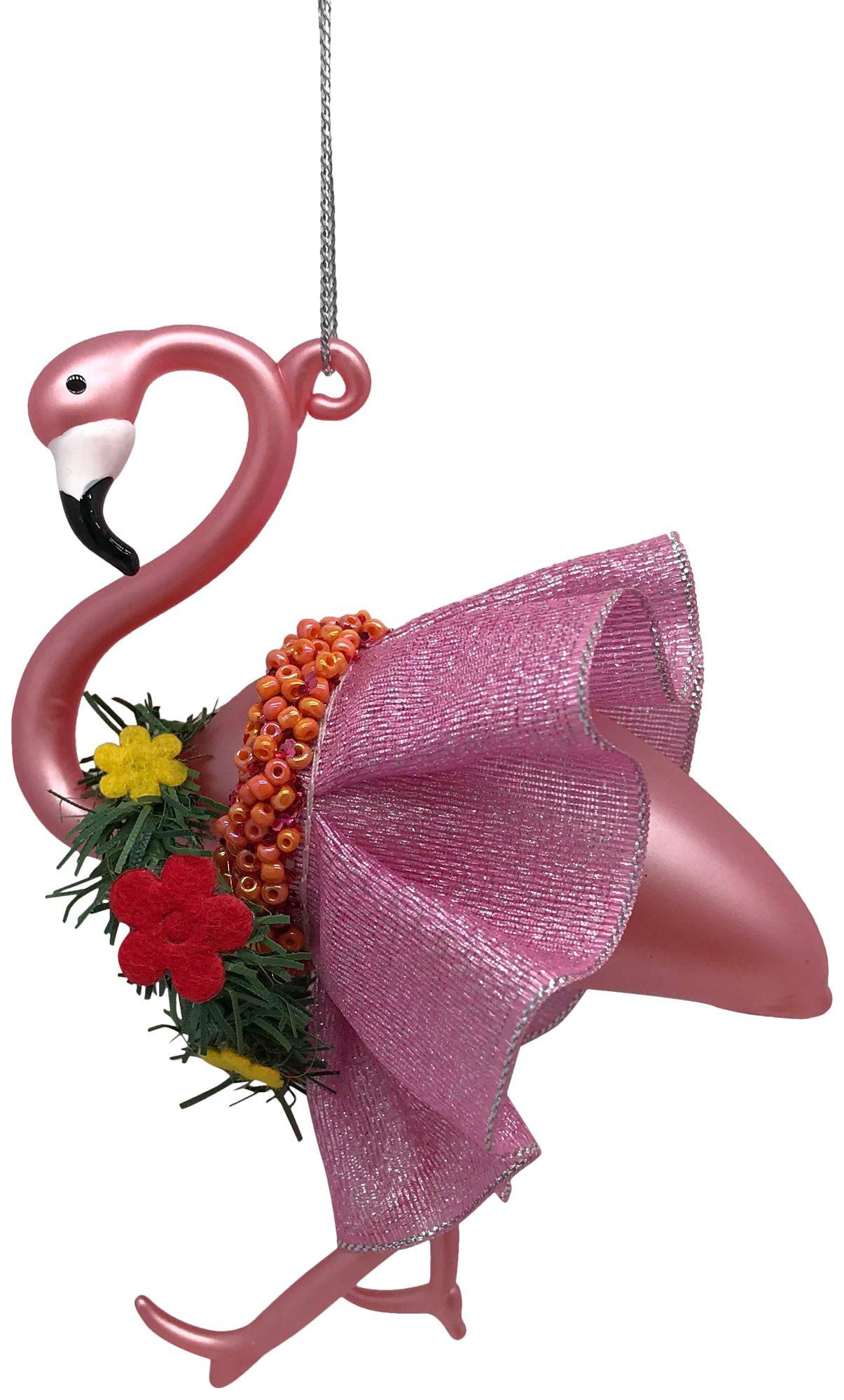 Tropical Flamingo Christmas Ornament