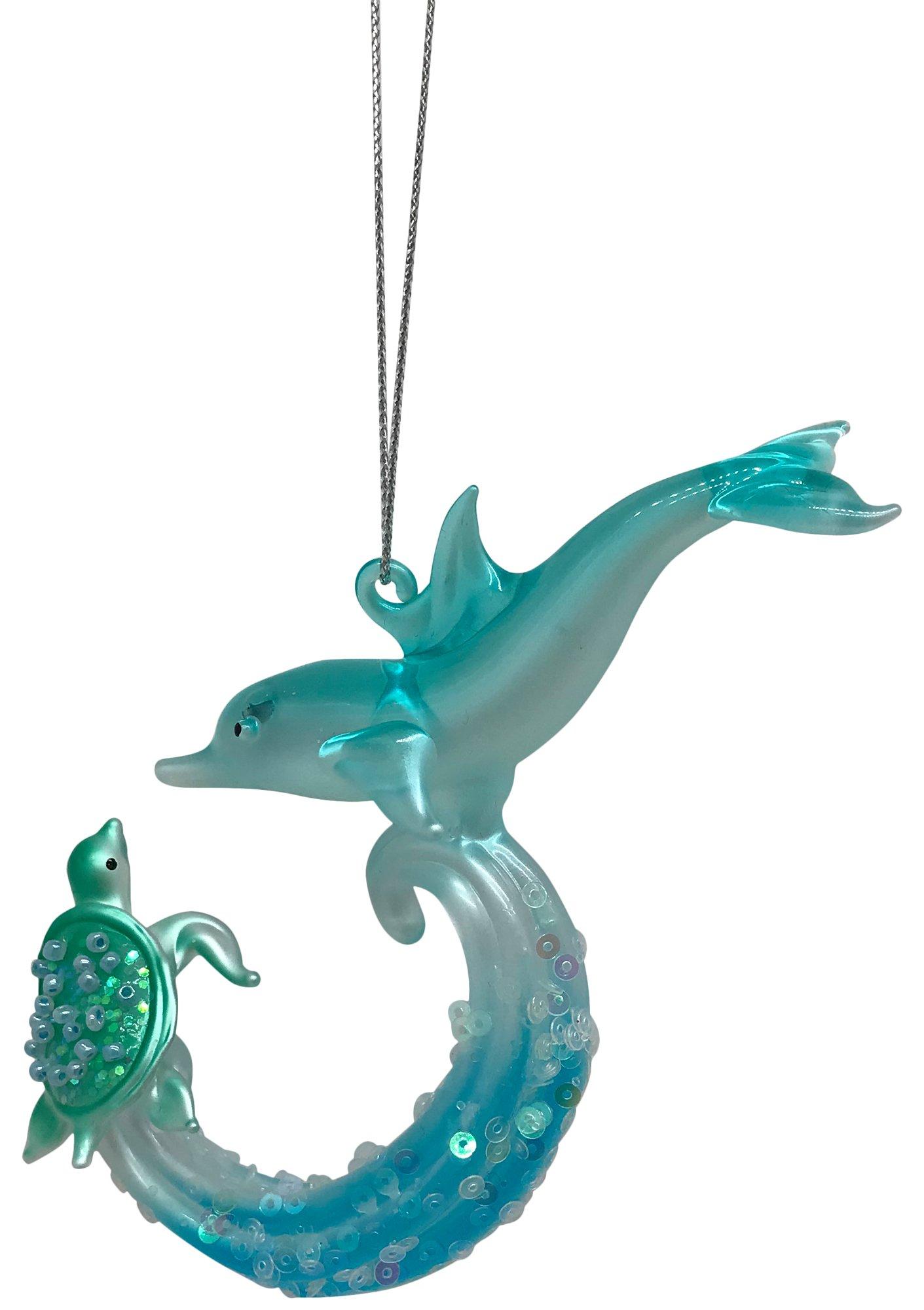 5 In. Dolphin & Turtle Ornament