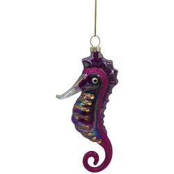 Purple & Pink Glass Seahorse Ornament