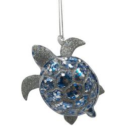 Blue Silver Turtle Ornament