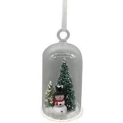 Snowman and Tree Dome Ornament