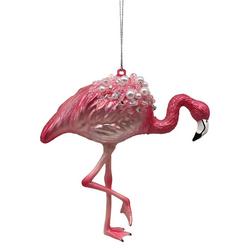 Pink Glass Flamingo Ornament