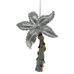 Silver Plastic Palm Tree Ornament