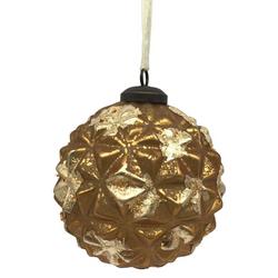 Gold Molded Glass Ball Ornament