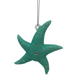 Green Glass Starfish  Ornament