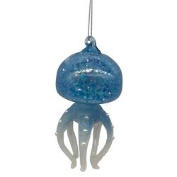 Brighten the Season Blue Glass Jellyfish Ornament
