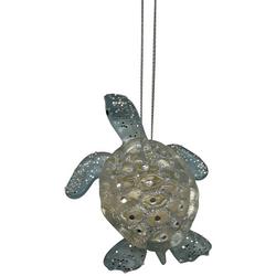 Glass Turtle with glitter Ornament
