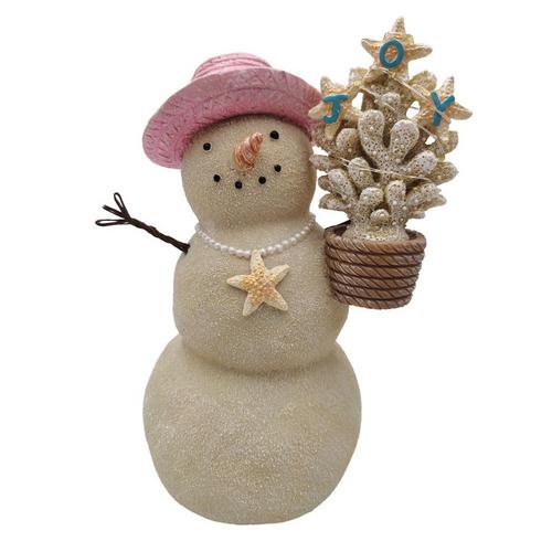 9 in. LED Sand Snowman Tabletop Decor