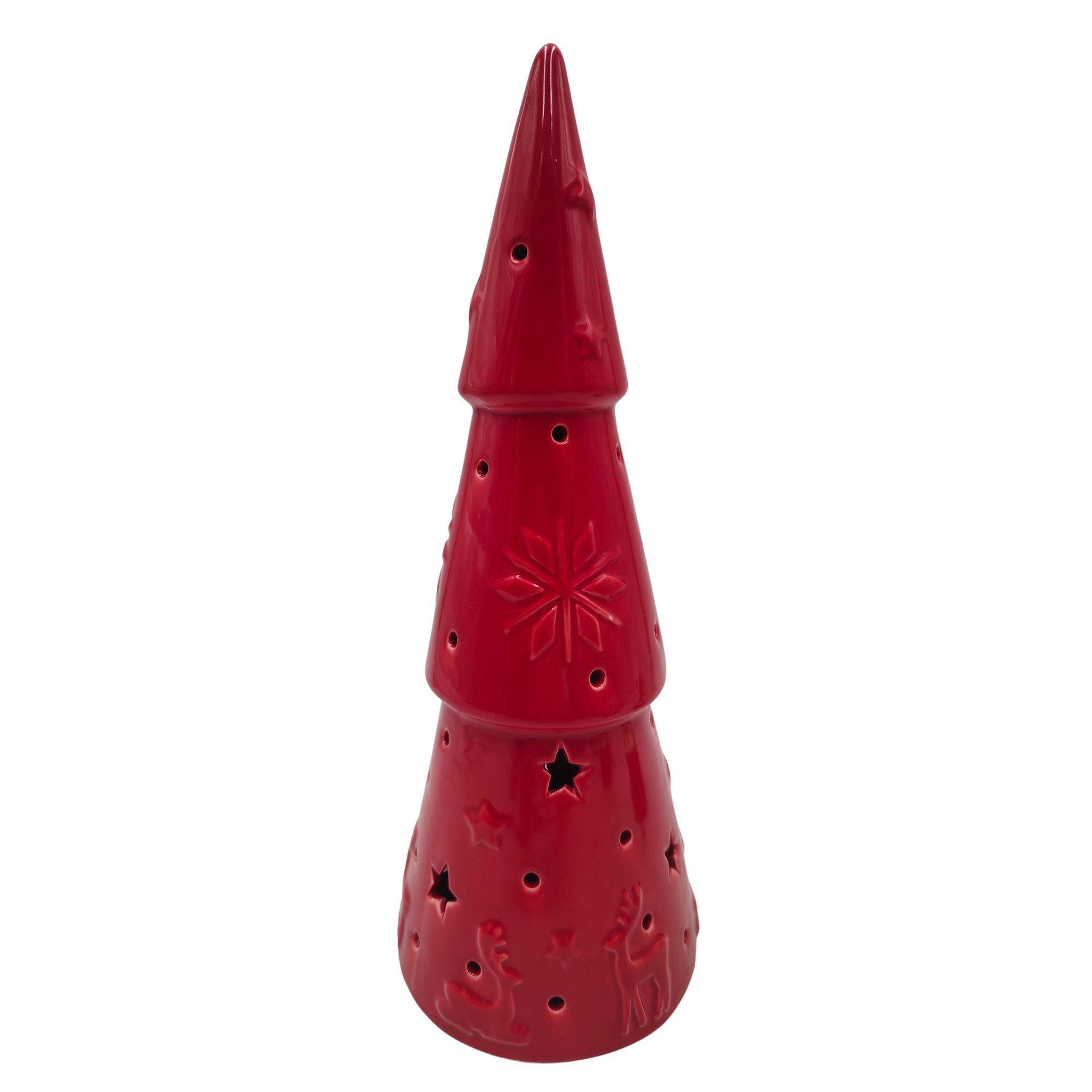Decorative Porcelain Led Red Christmas Decor