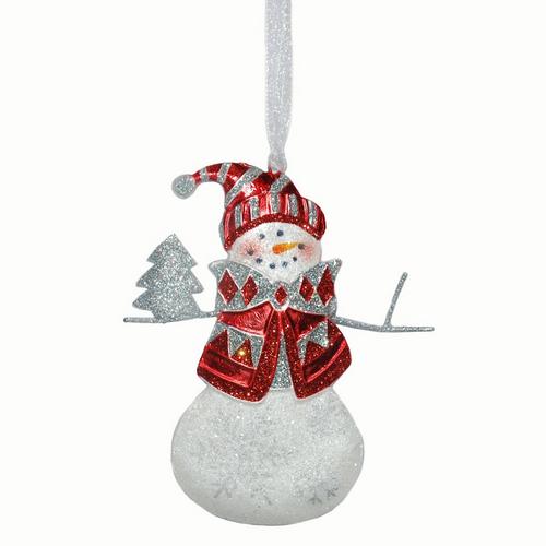 Brighten the Season Capiz Snowman Ornament