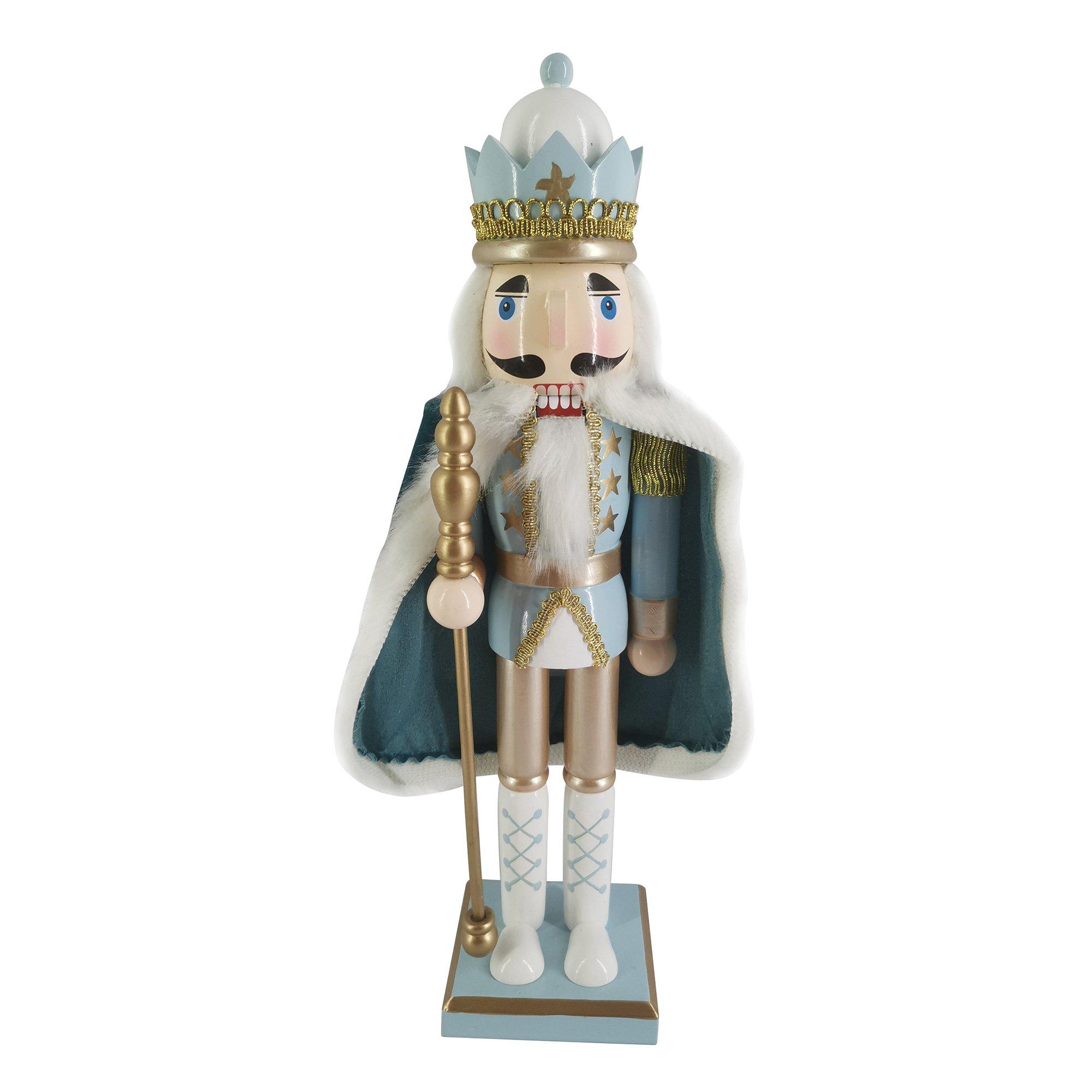 15 in. Blue Cape Wooden Nutcracker