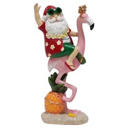Santa Riding On A Flamingo Decor