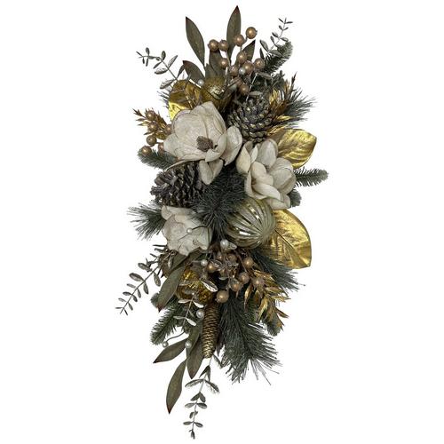 30 in. H Artificial Magnolia Flower Christmas Decor